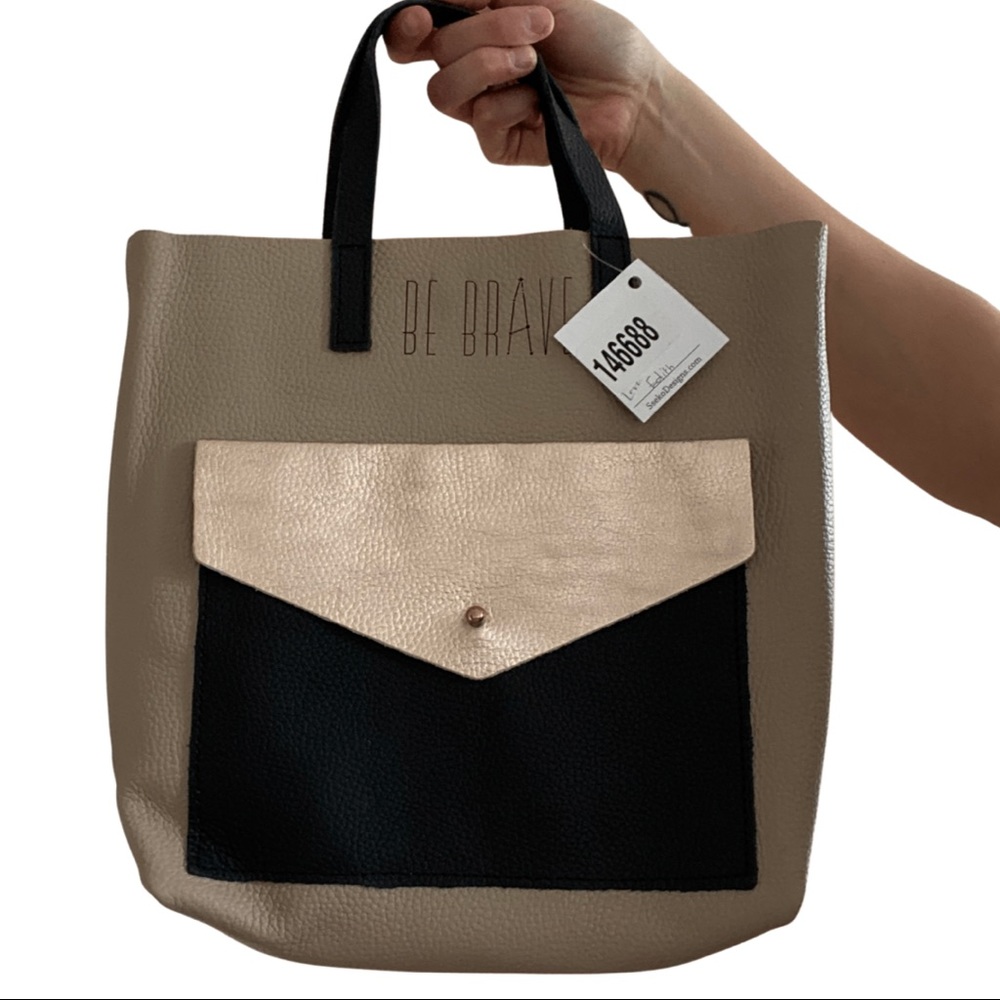 NWT Sseko Custom “Be Brave” Shopper Crossbody Bag